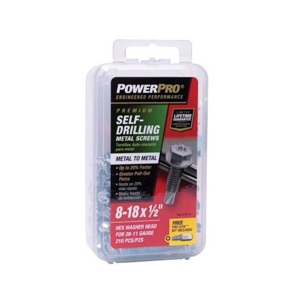 Hillman Self-Drilling Screw, #8-18 x 1/2 in, Epoxy Coated Steel